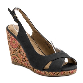 Corina Modne etno sandale crno 1