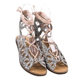 Corina Sjajne sandale siva 1