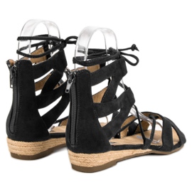 Corina Crne rimske sandale crna 1