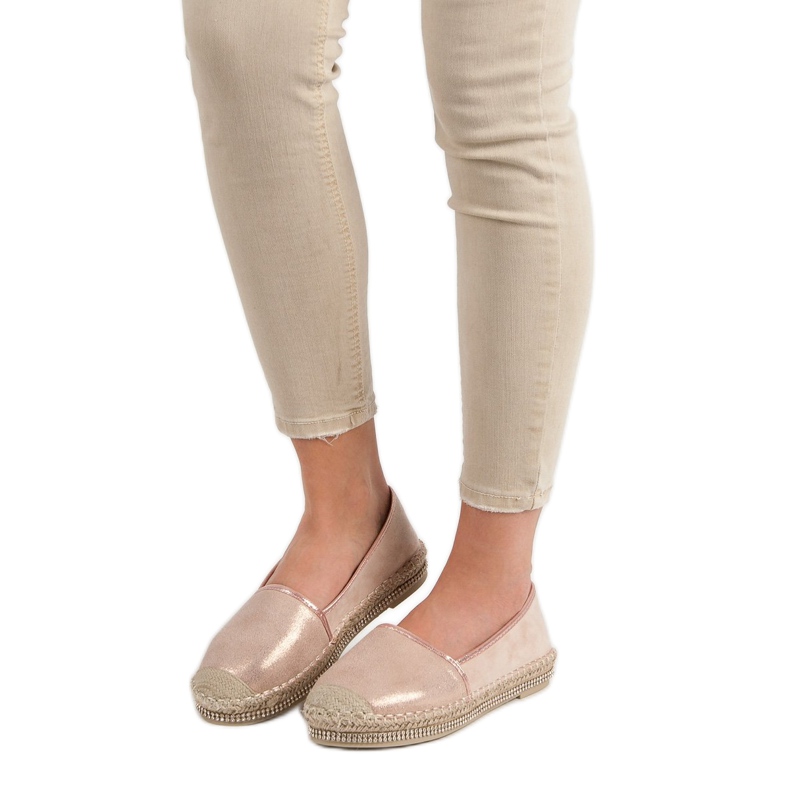 Lucky Shoes Espadrile u prahu s kristalima ružičasta 2