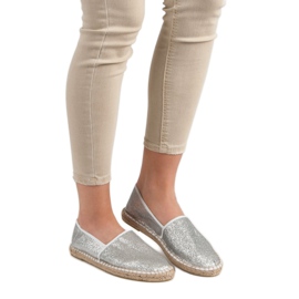Cm Paris Sjajne srebrne espadrile siva 2