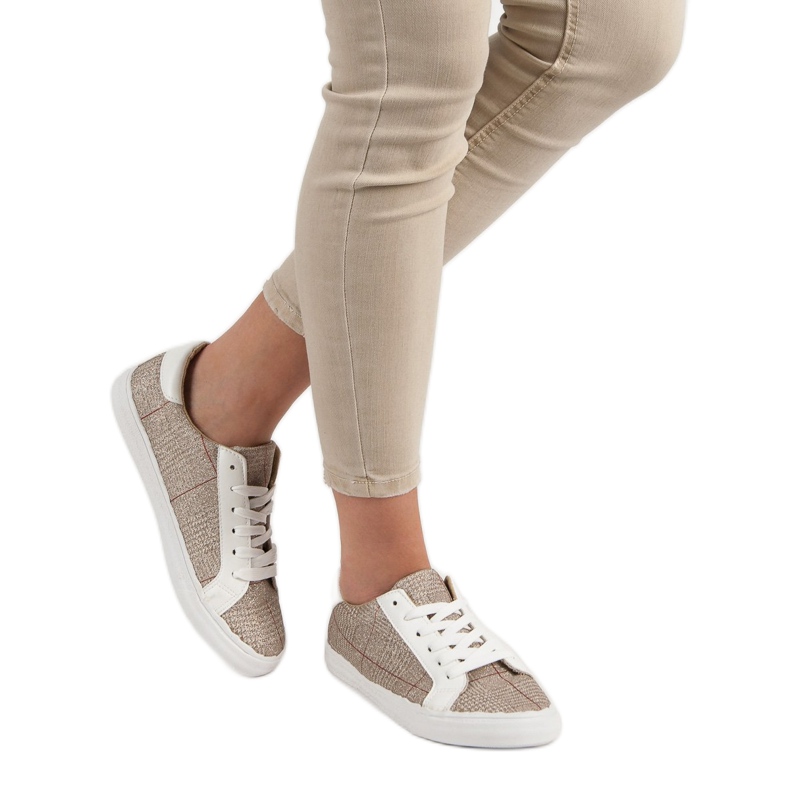 Tenisice na vezanje žuta boja 2