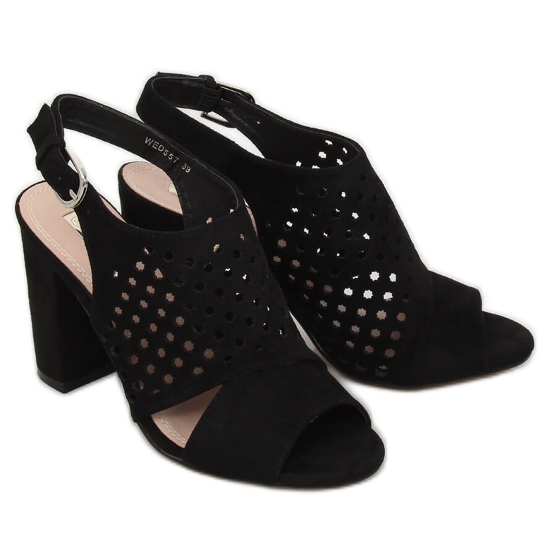 Crne ažurne sandale WED557 Negro crno 2