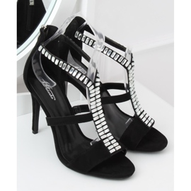 Crne sandale na visoku petu B-60 Black crna 1