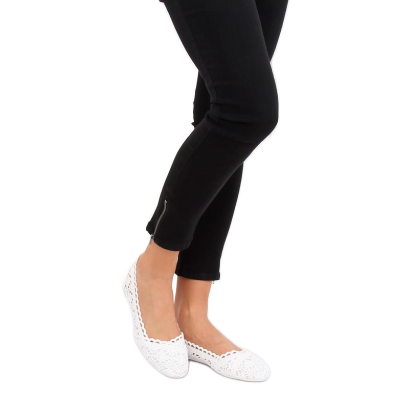Bijele ažurne balerine 4701 Bijele bijela 1