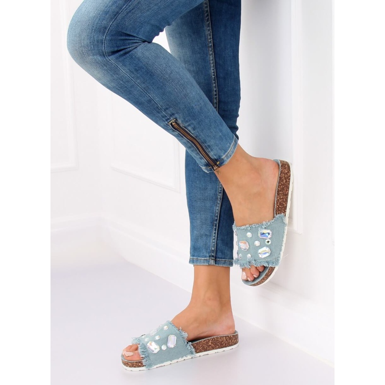 Plave traper papuče CK100 LT.BLUE plava raznobojna 1