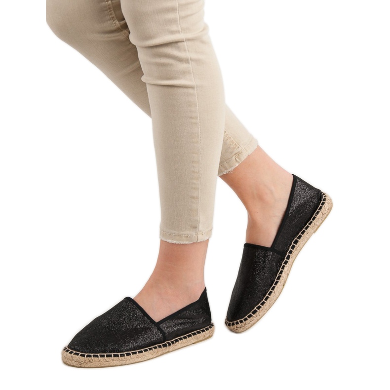 Cm Paris Sjajne crne espadrile crno 1