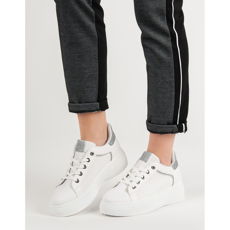 Sportske cipele sa sjajem bijela 1