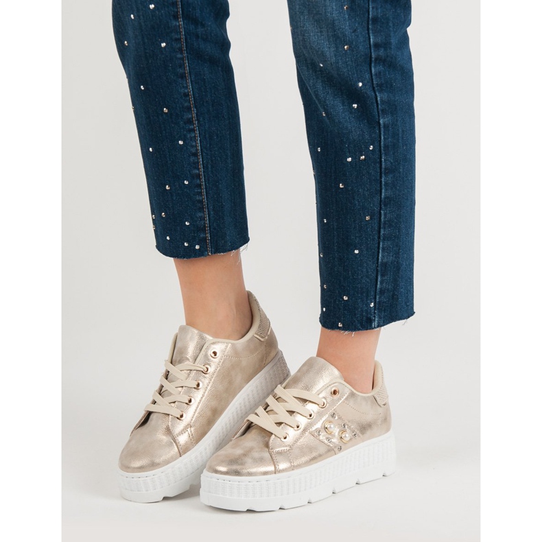 Zlatna obuća na platformi zlatni 2