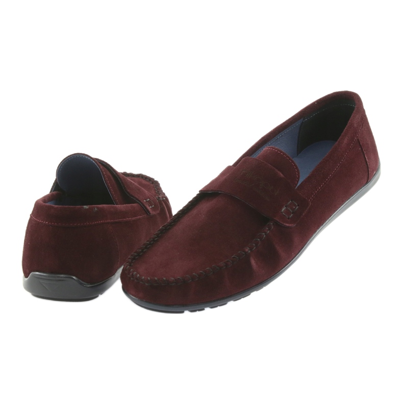 Nikopol Muške kožne Burgundy Loafers1688 crvena 5