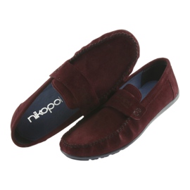 Nikopol Muške kožne Burgundy Loafers1688 crvena 4