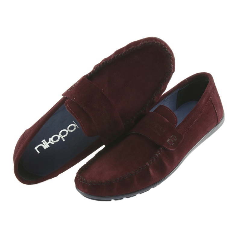 Nikopol Muške kožne Burgundy Loafers1688 crvena 4