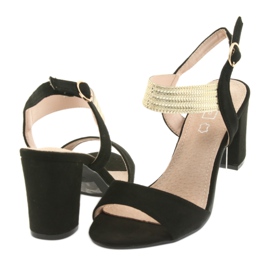 Sandale na postolju Filippo 817 crne / zlatne crno žuta boja 4