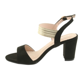 Sandale na postolju Filippo 817 crne / zlatne crna žuta boja 2