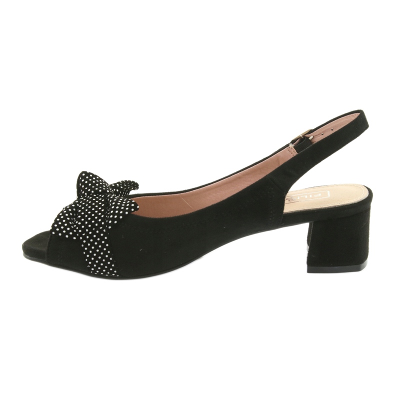 Mašne Sandale Filippo 788 crne / točkice bijela crno 2