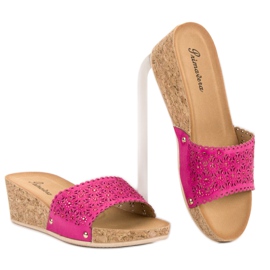Primavera Papuče na plutnom klinu ružičasta 1