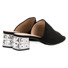 Lucky Shoes Sandale na visoku petu od antilopa crna 1