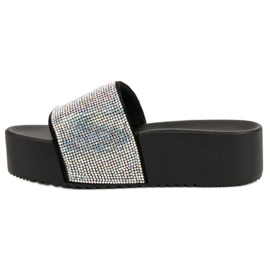 Marquiz Modne papuče na platformi crna siva 1