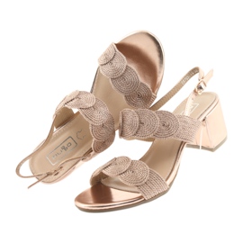 Sandale sa sutažom od zlatnog kabla Filippo 793 zlatni 5