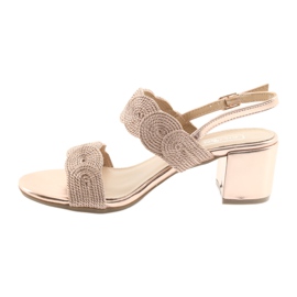 Sandale sa sutažom od zlatnog kabla Filippo 793 zlatni 2