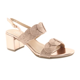 Sandale sa sutažom od zlatnog kabla Filippo 793 zlatna 1