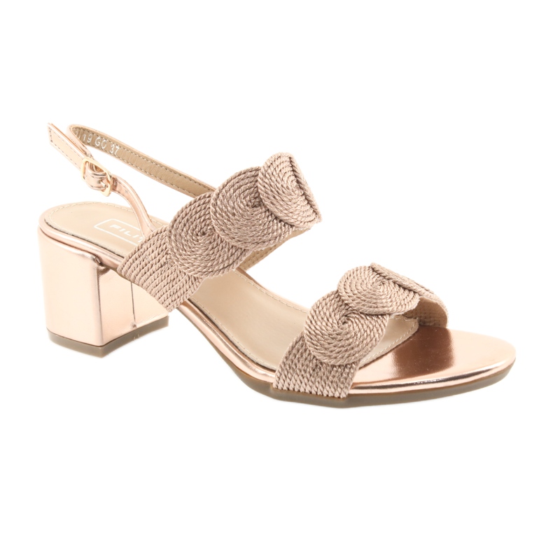 Sandale sa sutažom od zlatnog kabla Filippo 793 zlatni 1