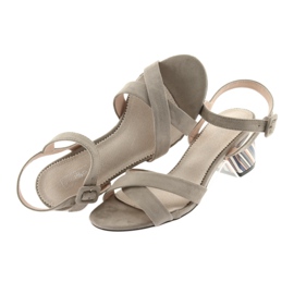 Dekorativna sandala peta Filippo 818 bež 5