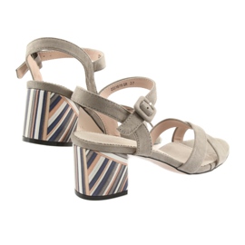 Dekorativna sandala peta Filippo 818 bež 3