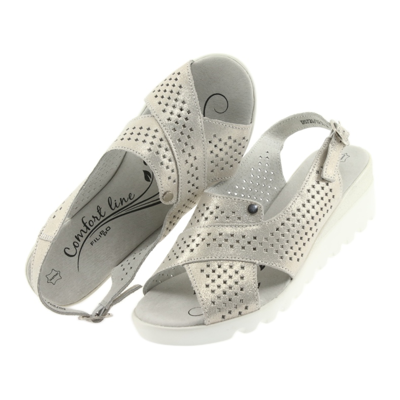 Zlatne ženske sandale na klin Filippo 729 zlatni 4