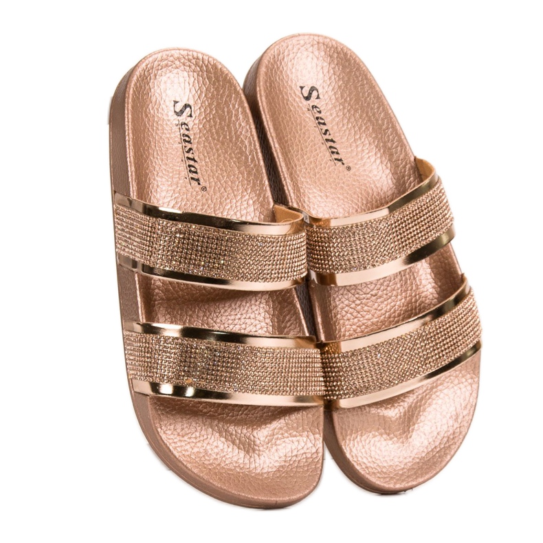 Seastar Zlatne papuče s kristalima zlatni 1