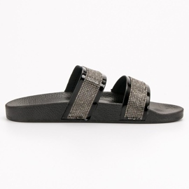 Seastar Crne papuče s kristalima crno 1