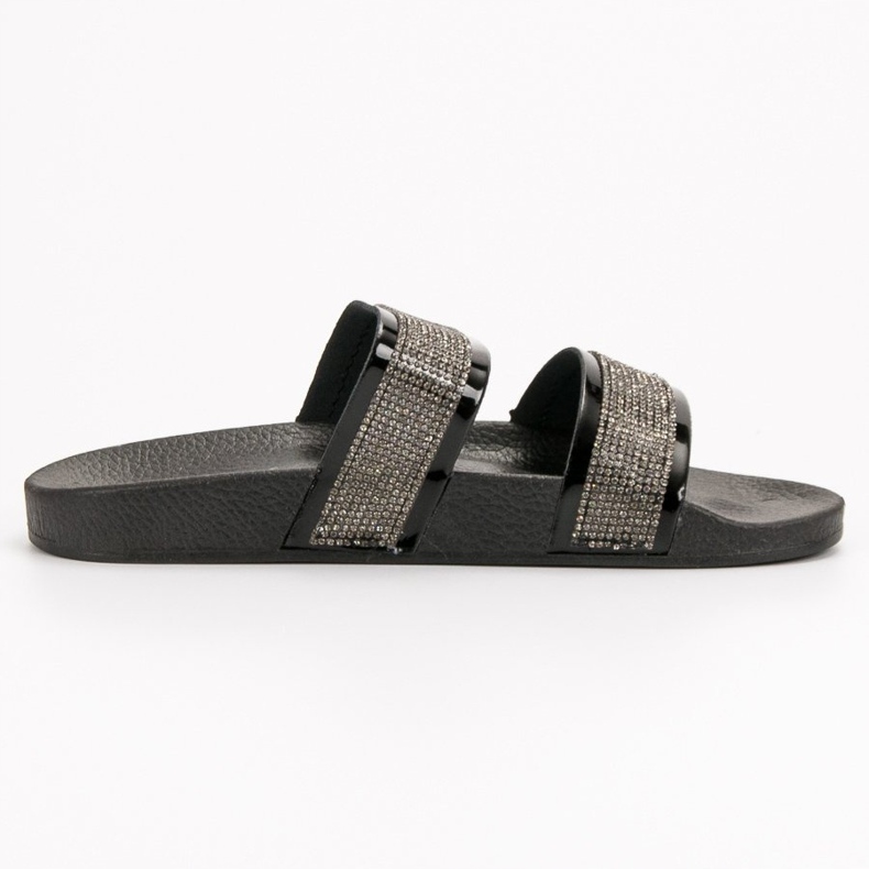 Seastar Crne papuče s kristalima crna 1