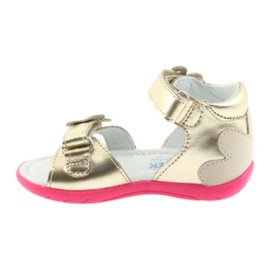 Bartek Kožne sandale od kožnih djevojaka s leptirom 51569 Zlotys zlatni 2