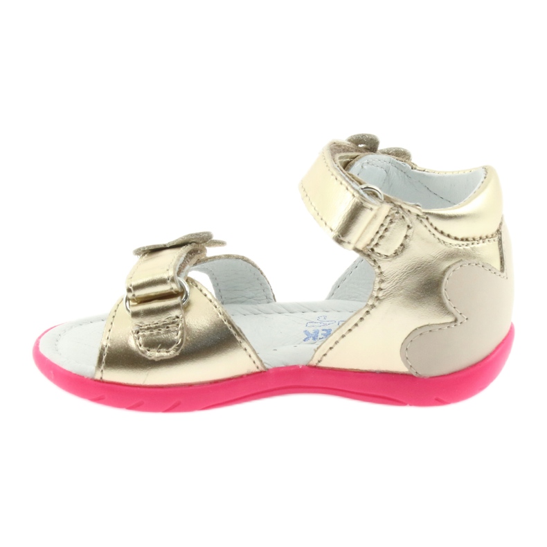 Bartek Kožne sandale od kožnih djevojaka s leptirom 51569 Zlotys zlatni 2