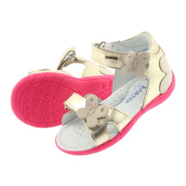 Bartek Kožne sandale od kožnih djevojaka s leptirom 51569 Zlotys zlatni 4