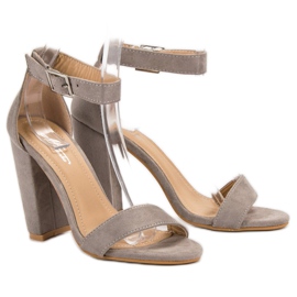 SHELOVET Klasične sandale na šanku siva 1