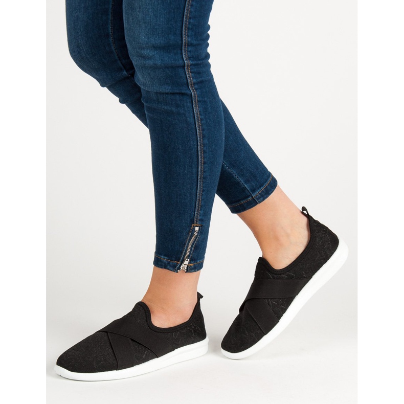 Ideal Shoes Klizne sportske cipele crna 2