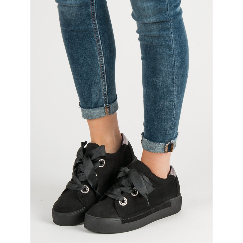 Belle Women Sportske cipele od antilopa crno 2