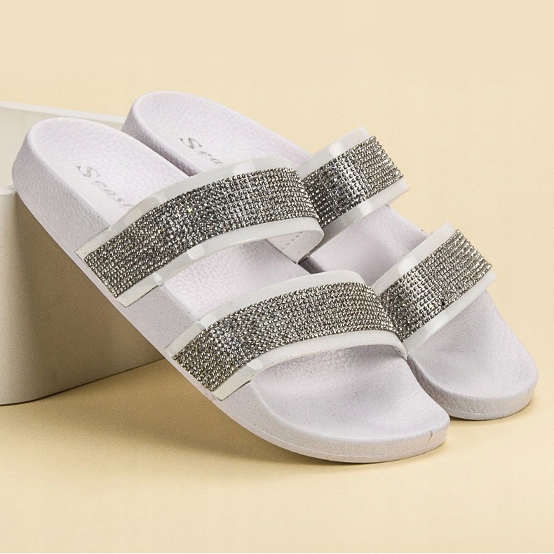 Seastar Bijele papuče s kristalima bijela višebojan 1