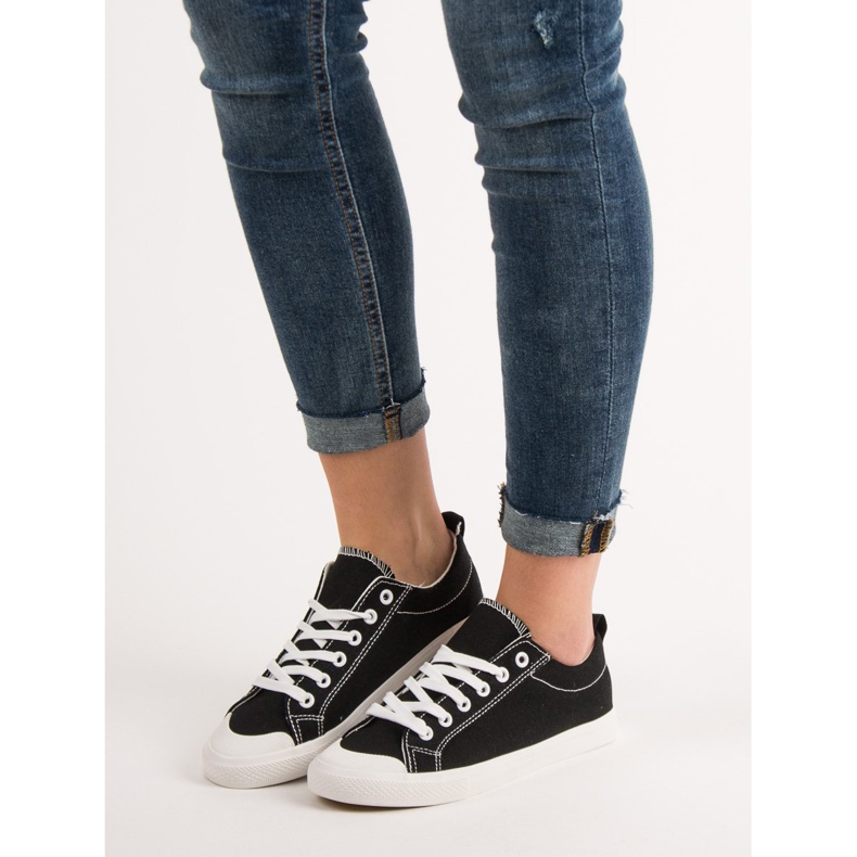 SHELOVET Niske crne tenisice crna 2