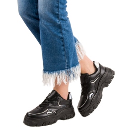 SHELOVET Crne tenisice s Holo efektom crna 2