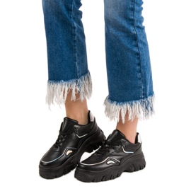 SHELOVET Crne tenisice s Holo efektom crna 1