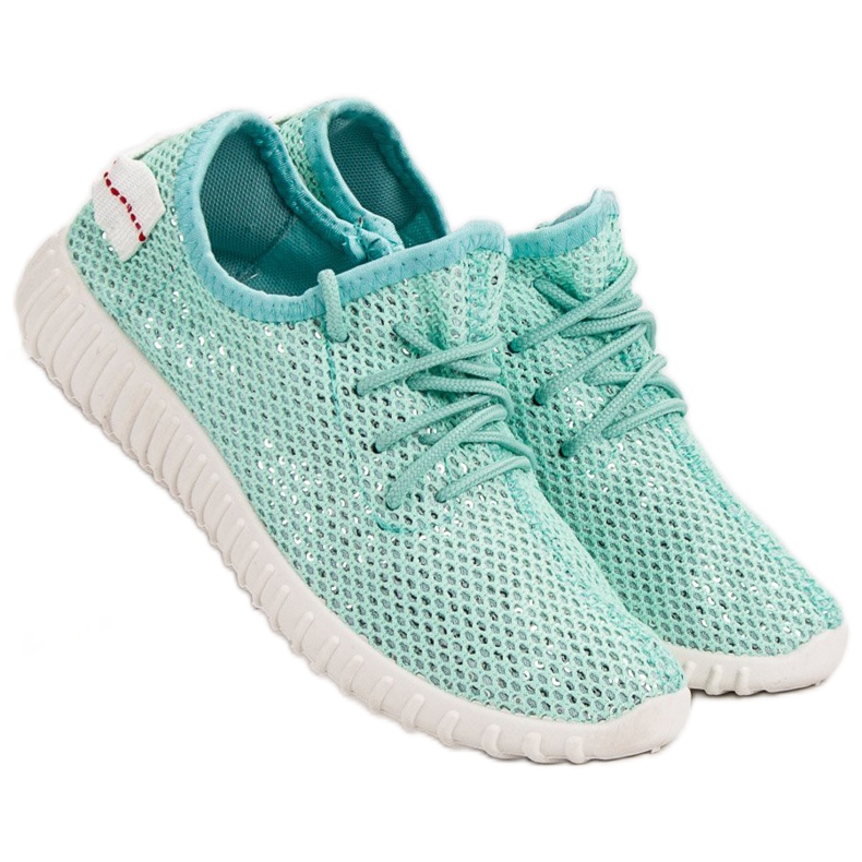 SHELOVET Klizanje cipela sa šljokicama zelena 1