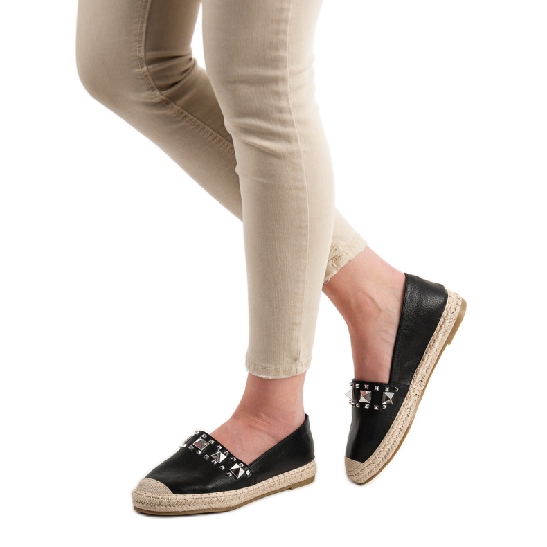 Janessa Espadrile s klinovima crna 2