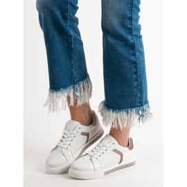 Ideal Shoes Sportske cipele s kubnim cirkonijem bijela 1