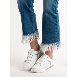 Ideal Shoes Sportske cipele s kubnim cirkonijem bijela 1