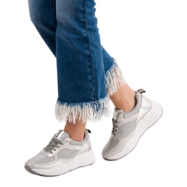 Ideal Shoes Srebrne sportske cipele siva 2