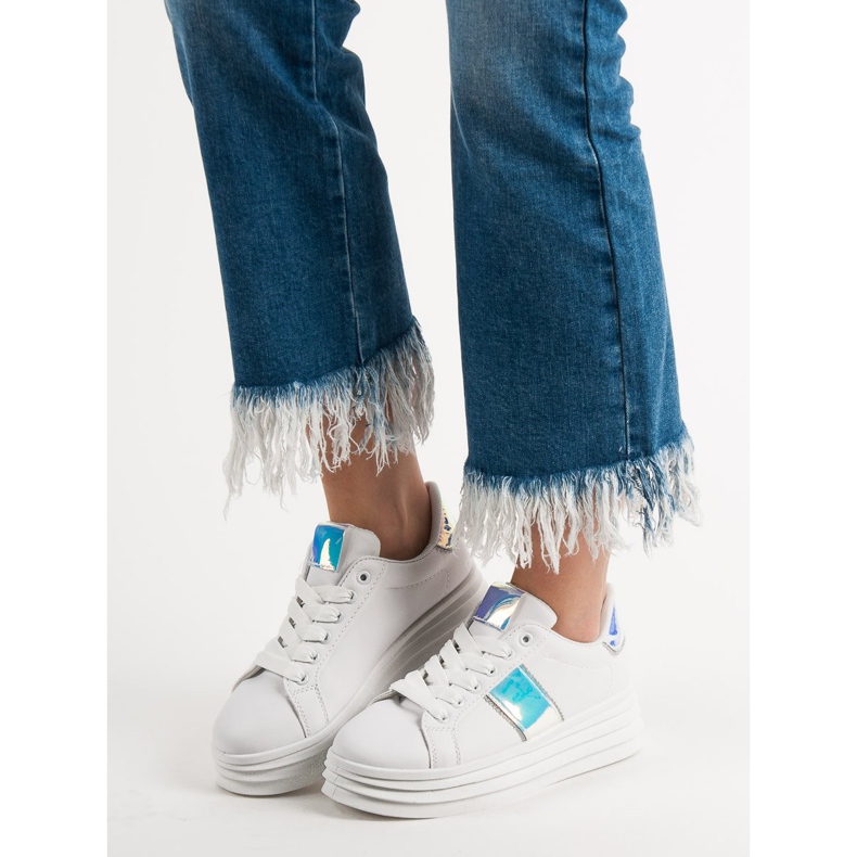 SHELOVET Bijele cipele na platformi bijela 2