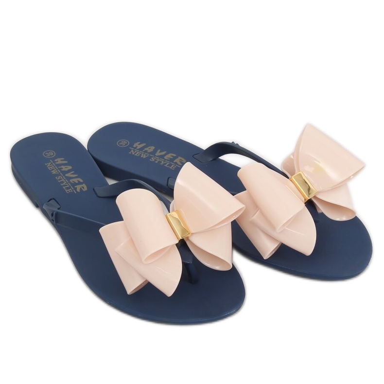 Japanke meliski tamnoplavo-bež KM104 NAVY / D.BEIGE smeđa tamnoplava 2