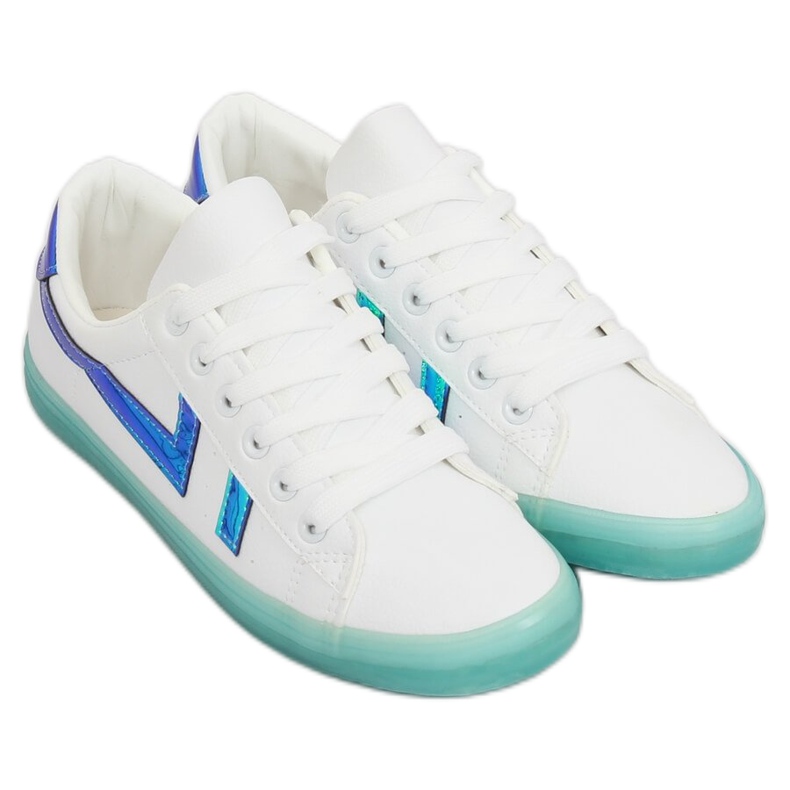 Ženske bijele i zelene tenisice B0-08 BIJELE / L.ZELENE bijela zelena 1